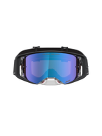 Alpinestars Supertech Atrox Schutzbrille, Motocross, Schwarz, Blau verspiegelte Anti-Beschlag-Scheibe aus Polycarbonat.