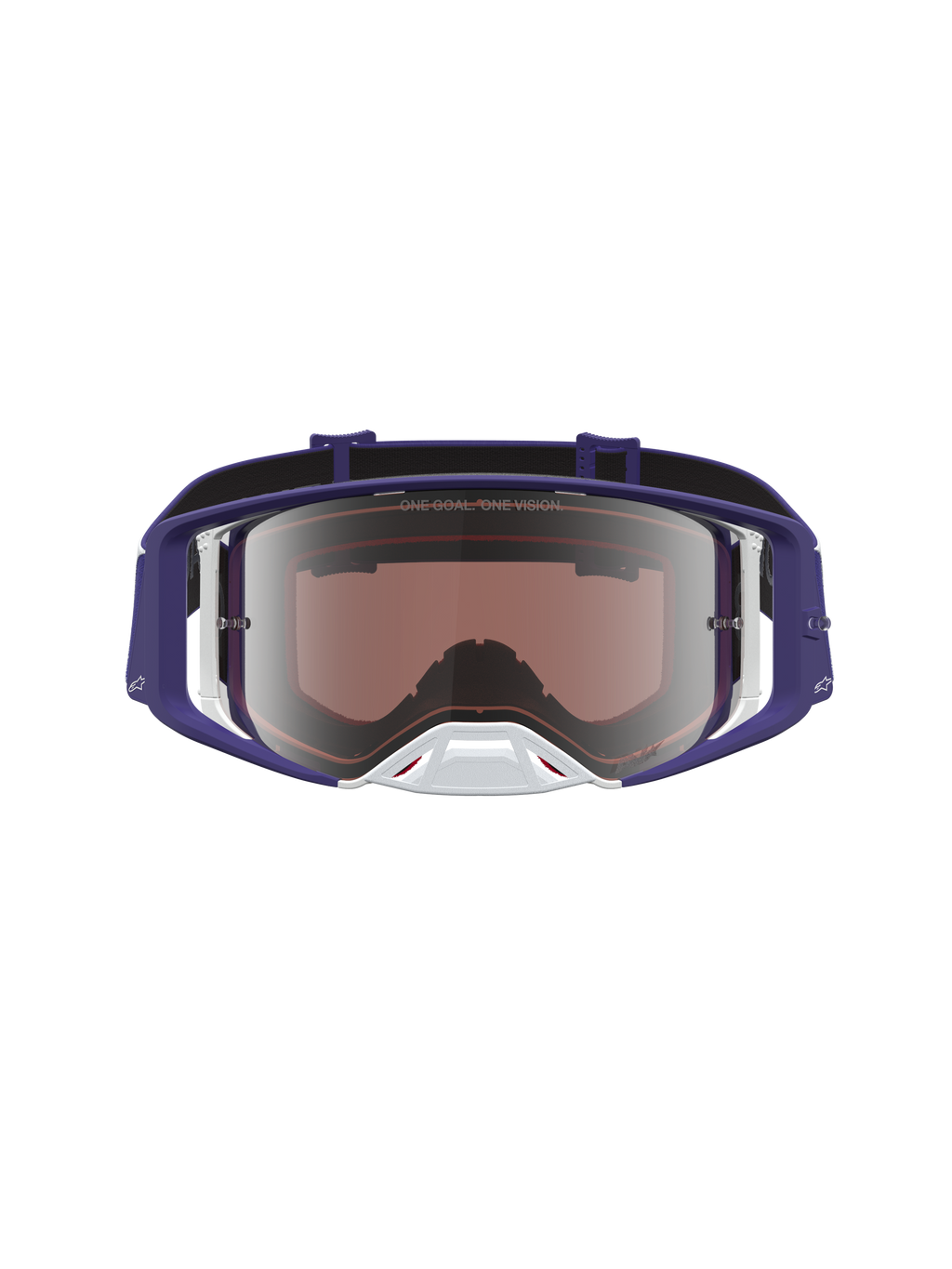 Alpinestars Supertech Atrox Schutzbrille, Motocross-Rennsport, Blau und Weiß, Silber verspiegelte Scheibe, erstklassige Optik für Offroad-Bedingungen