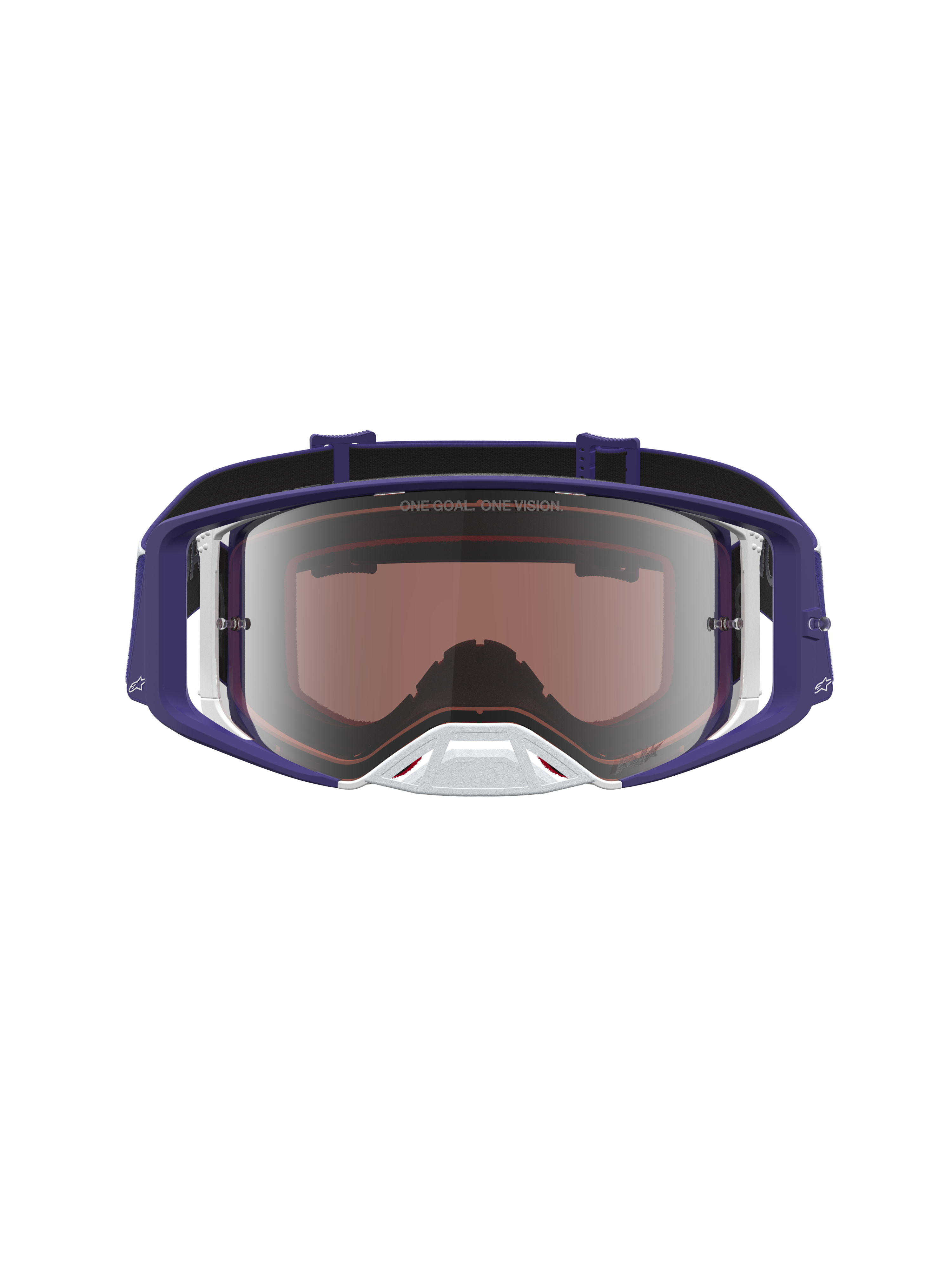 Alpinestars Supertech Atrox Schutzbrille, Motocross-Rennsport, Blau und Weiß, Silber verspiegelte Scheibe, erstklassige Optik für Offroad-Bedingungen
