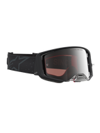 Alpinestars Supertech Schutzbrille Cloak, Premium-Motocross-Brille in Schwarz mit silberner Spiegelscheibe für Offroad.