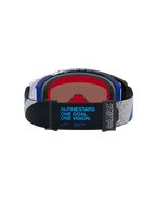 Alpinestars Supertech Schutzbrille Hiten, Motocross-Brille, Unisex, Schwarz und Blau, Riemen mit Markenmotto und Logo.