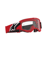 Alpinestars Vision Goggles OTG, Motocross Goggles, Red Black and White, clear polycarbonate lens, deep volume frame designed for prescription glasses, red and black strap with white Alpinestars logo