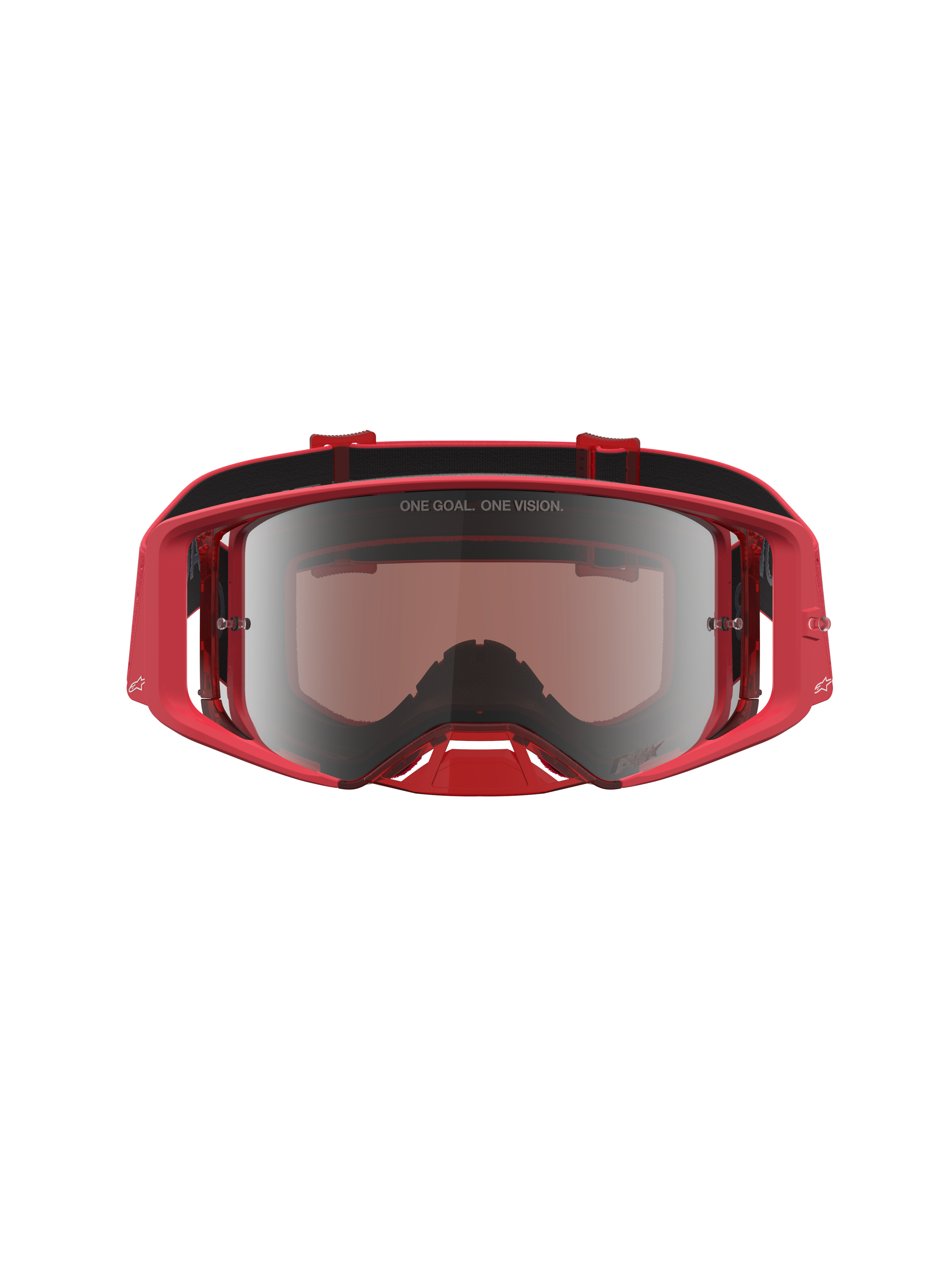 Alpinestars Supertech Vesta Schutzbrille für Motocross, Rot Fluo und Silber, mit hochwertig verspiegelter Scheibe.