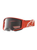 Alpinestars Supertech Vesta Schutzbrille, Motocross-Rennbrille, Orange, silber verspiegeltes Glas, optimierter Luftstrom.