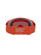 Alpinestars Supertech Schutzbrille Vesta, Motocross-Brille, Orange, Rückansicht mit Halteband und Innenschaumstoff.