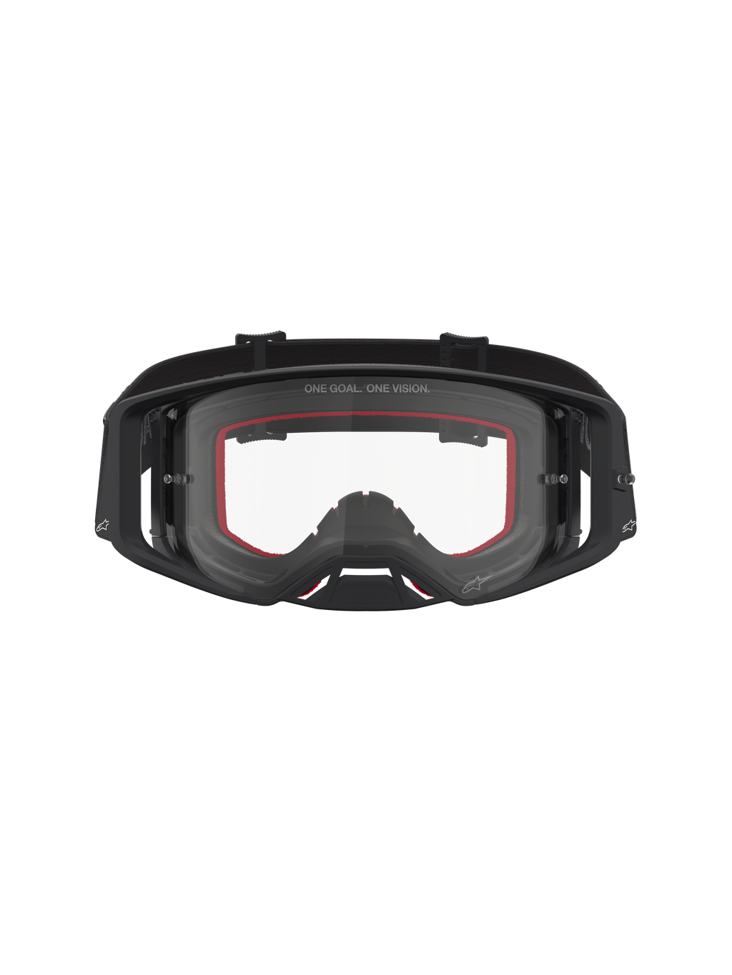 Alpinestars Supertech Vesta Schutzbrille für Motocross, Schwarz und Matt-Silber, klare Scheibe für Offroad-Fahrten.