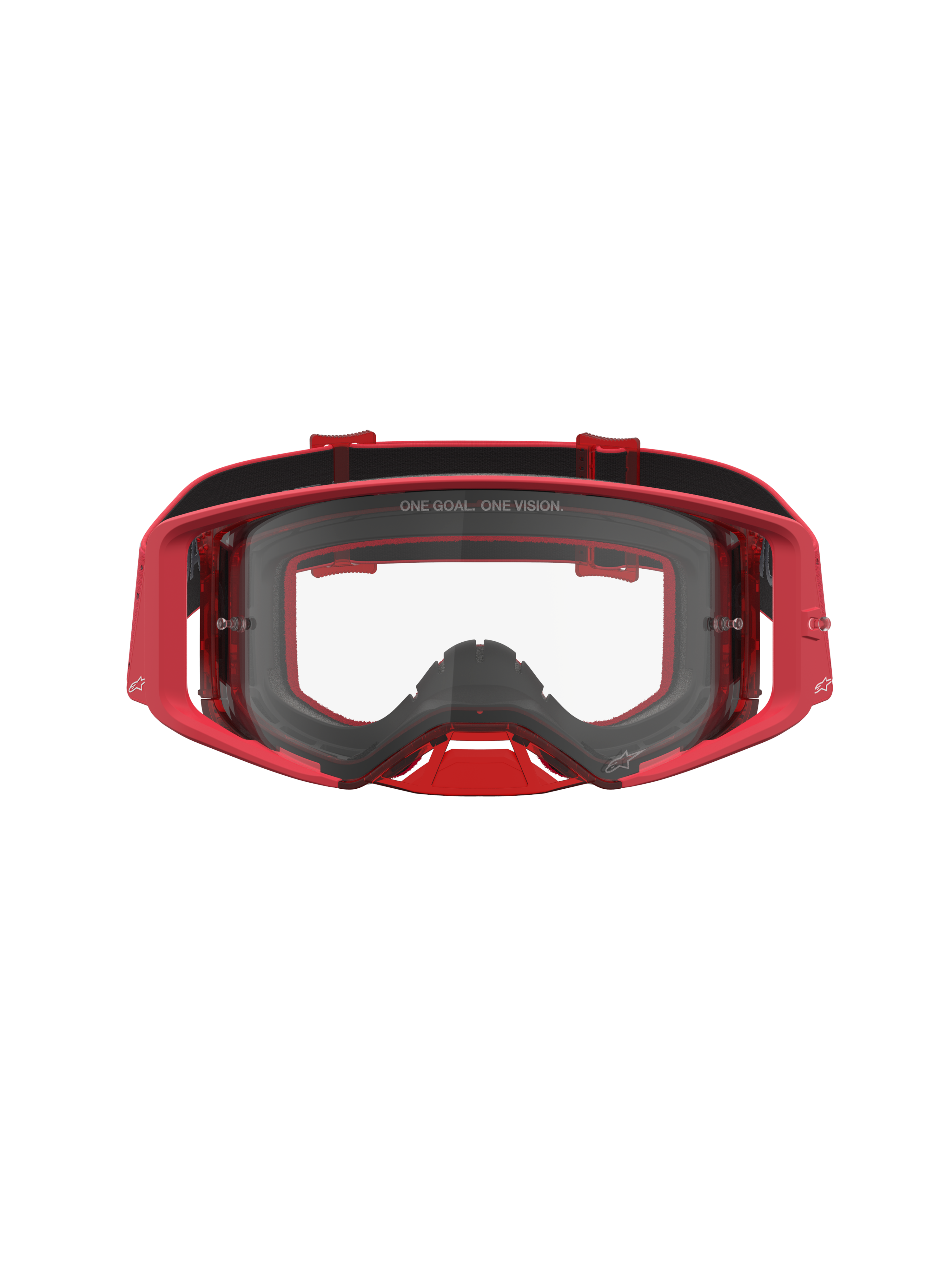 Alpinestars Supertech Vesta Schutzbrille, Motocross- und Offroad-Schutzbrille, Rot und Schwarz, mit Klarsichtscheibe, spritzgegossenem Rahmen und weitem Sichtfeld.