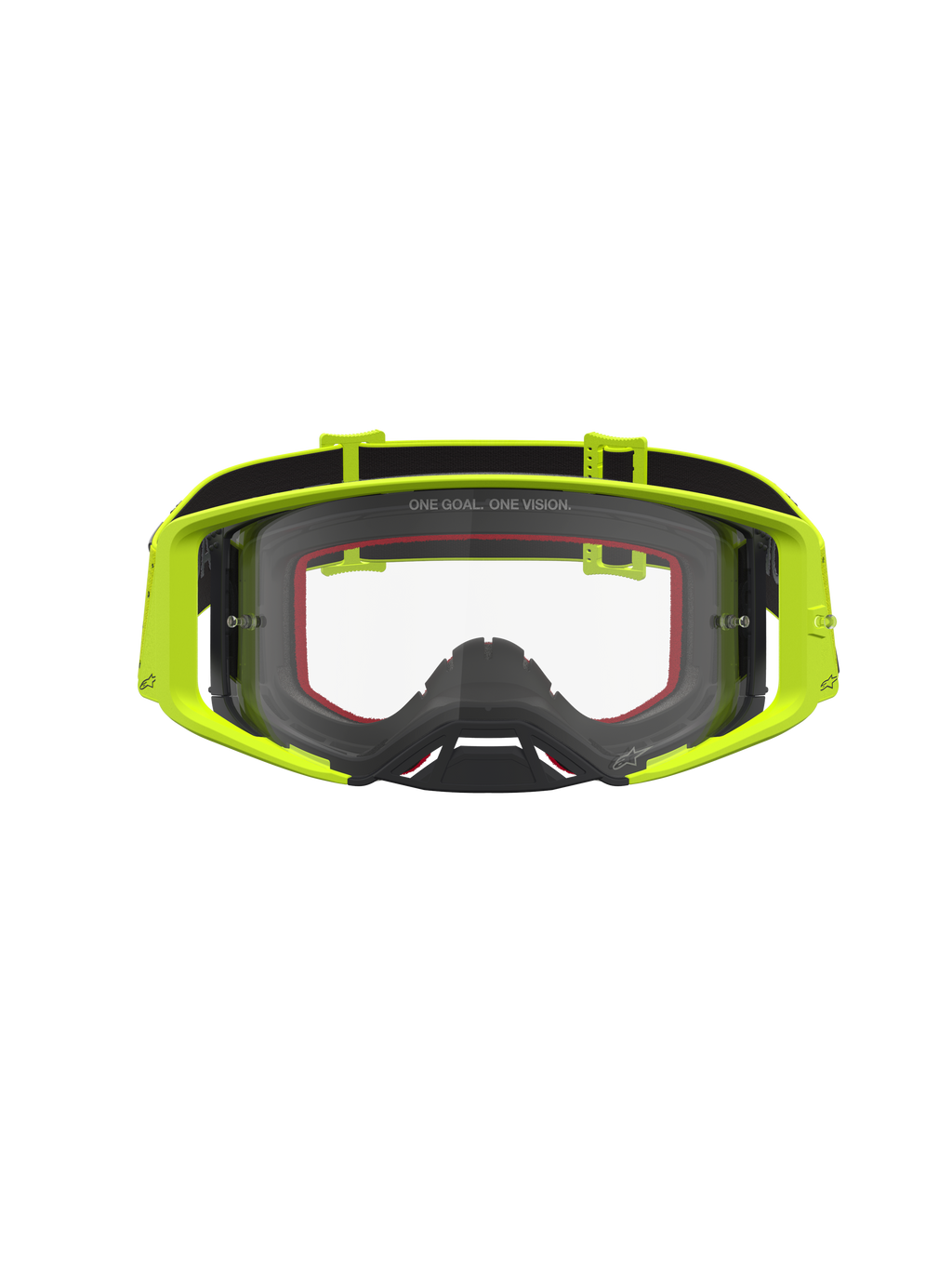 Alpinestars Supertech Vesta Schutzbrille, Motocross-Rennbrille, Fluorgelb und Schwarz, mit klarer Anti-Beschlag-Scheibe