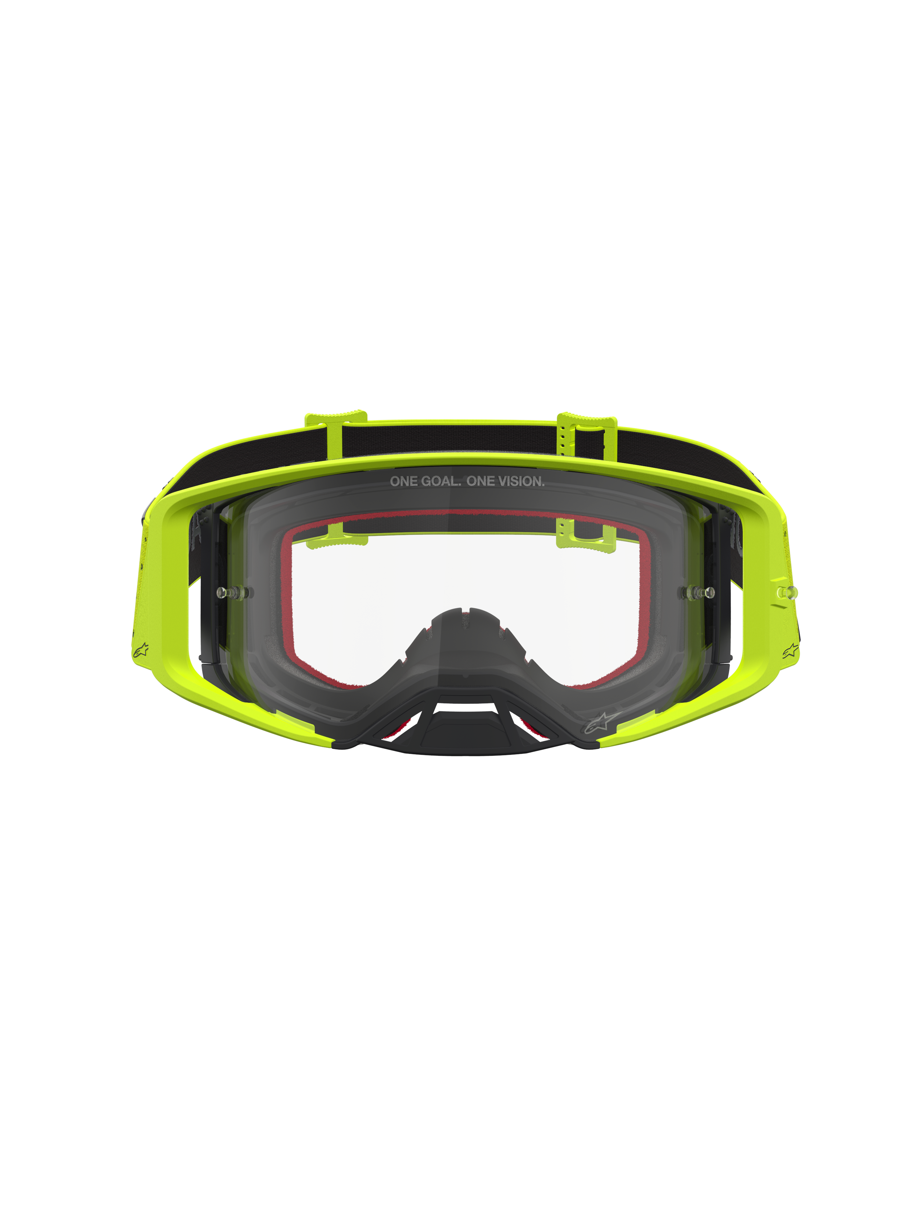 Alpinestars Supertech Vesta Schutzbrille, Motocross-Rennbrille, Fluorgelb und Schwarz, mit klarer Anti-Beschlag-Scheibe