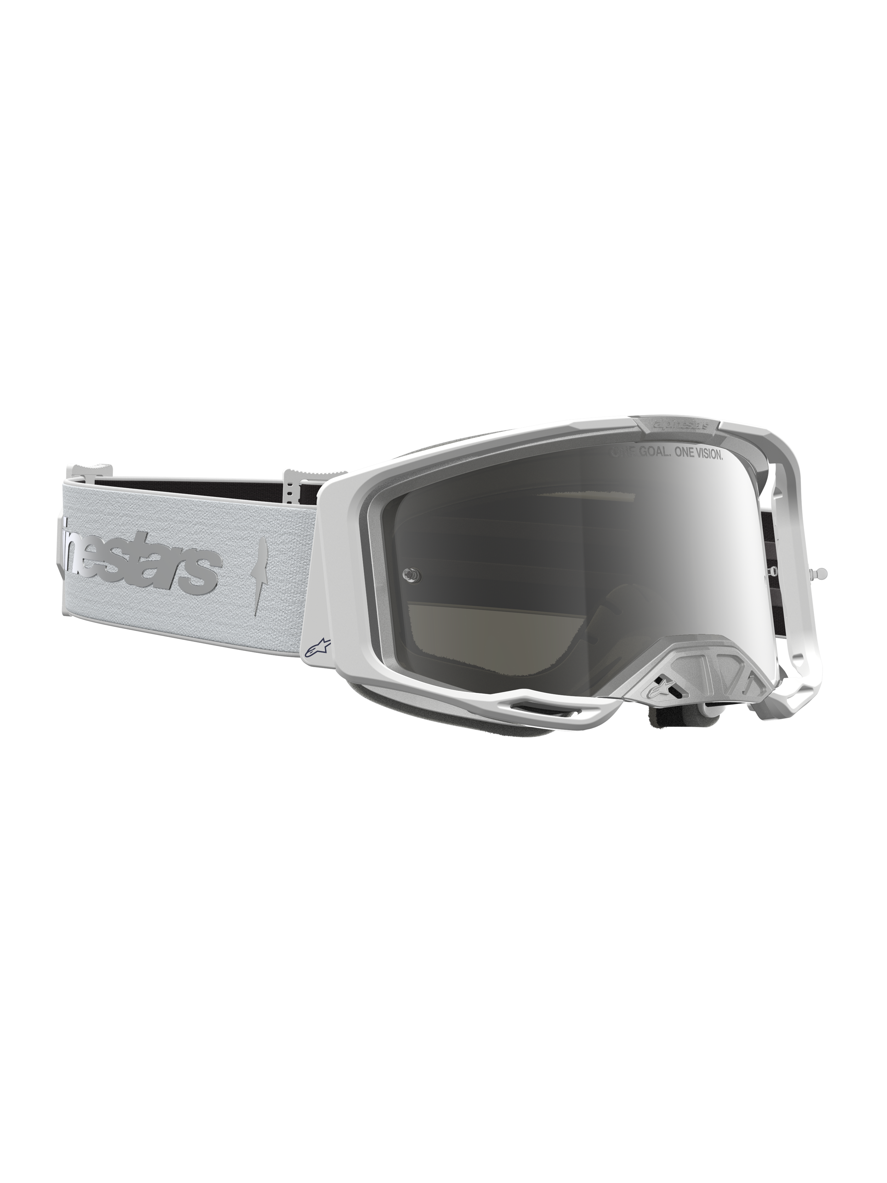 Alpinestars Vision 8 Schutzbrille Amber, Motocross-Brille, Weiß und Silber verspiegelt, A-FLEX Rahmen, RAM-AIR Belüftung, weites Sichtfeld.