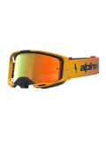 Alpinestars Vision 8 Schutzbrille Amber Mirror, Motocross-Brille, Rot und Schwarz, A-FLEX Rahmen und verspiegelte Linse.