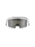 Alpinestars Vision 8 Corp Goggles, Motocross-Brille, Weiß mit verspiegelter silberner Linse, Vorderansicht mit weitwinkeliger Polycarbonat-Linse, RAM-AIR-Belüftungssystem und weißem gewebtem Band mit Branding.