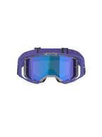 Alpinestars Vision 8 Corp Goggles, Motocross Goggles, Purple Frame with Blue Mirror Lens, purple strap with wavy pattern, high-performance eye protection for off-road racing