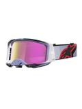 Alpinestars Vision 8 Maven Motocross-Schutzbrille in Lavendel und Schwarz mit pink verspiegelter Anti-Beschlag-Scheibe.
