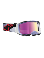 Alpinestars Vision 8 Maven Motocross-Schutzbrille, Lila und Schwarz, rosa verspiegelte Linse, RAM-AIR-Belüftung.