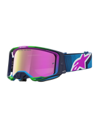 Alpinestars Vision 8 Schutzbrille Maven, Motocross, Blau und Lila, verspiegelte lila-rosa Gläser, RAM-AIR-System