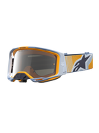Alpinestars Vision 8 Schutzbrille Maven, Motocross, Blau und Orange, Mirror Silver Antibeschlag-Glas, RAM-AIR-Belüftung.