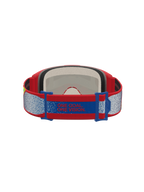 Alpinestars Vision 5 Schutzbrille Drag, Motocross-Schutzbrille in Rot und Blau, Rückansicht mit ONE GOAL. ONE VISION. Slogan auf dem Band und weichem Gesichtsschaum