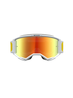 Alpinestars Vision 5 Schutzbrille Drag, weißer A-FLEX Rahmen, orange-rote Spiegellinse, RAM-AIR Belüftung für Motocross.