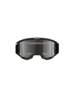 Alpinestars Vision 5 Corp Goggles, Motocross-Brille, Schwarz mit silber verspiegelter Linse, Frontansicht mit dem Schriftzug „ONE GOAL. ONE VISION.“ und Alpinestars-Logo, schlankes Design für Offroad- und Motocross-Rennsport