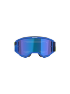 Alpinestars Vision 5 Corp Goggle, Motocross-Brille, Blau und Gelb Fluo, Mirror Blue Glas mit „ONE GOAL. ONE VISION.“ Text, Vorderansicht, hochflexibler A-FLEX Urethan-Rahmen, schützende Augenausrüstung für Offroad-Performance