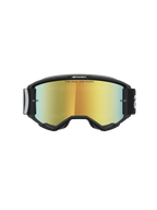 Alpinestars Vision 5 Hone Schutzbrille, Motocross-Brille, Schwarz und Gold, mit RAM-AIR-System und verspiegelter Linse.