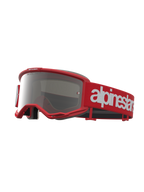 Alpinestars Vision 5 Schutzbrille Hone, Motocross- und Offroad-Schutzbrille in Rot und Weiß, silber verspiegeltes Glas, flexibler A-FLEX-Rahmen und RAM-AIR-Belüftungssystem.