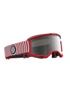 Alpinestars Vision 5 Schutzbrille Hone, Motocross-Brille, Rot und Weiß, silber verspiegelte Linse, flexibler A-FLEX-Rahmen