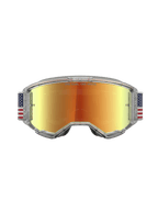Alpinestars Limited Edition Vision 5 Fiftyfold Motocross Goggles, Red Mirror lens, Blue and White flag strap, clear A-FLEX frame.