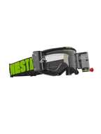 Alpinestars Vision 5 Hollow Goggles Roll Off, Motocross Goggles, Charcoal and Fluo Yellow, clear lens with integrated roll-off canisters, wide woven strap with bold neon green branding, A-FLEX frame and multi-layer face foam for off-road performance.