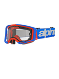 Alpinestars Vision 8 Wordmark Goggles Dual Pane, Motocross Goggles, Blue and Orange, Clear Dual Pane Lens, Blue Strap with White Wordmark Branding, Black Foam Padding, Off-Road Racing Gear