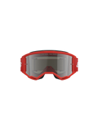 Alpinestars Vision 3 Wordmark Goggles, Motocross-Brille, roter Rahmen mit Silver Mirror-Linse, Vorderansicht mit dem Schriftzug „ONE GOAL. ONE VISION.“ auf der Linse und einem breiten roten Band