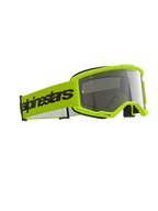 Alpinestars Vision 3 Wordmark Brille, Motocross-Brille, Gelb Fluo und Silber verspiegelt, leuchtend gelber Rahmen mit reflektierender silberner Linse, breites gelbes Band mit schwarzem Alpinestars-Branding