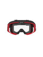 Alpinestars Vision 8 Luar Goggles, Motocross-Brille, Rot, Schwarz und Klar, mit rotem A-FLEX-Rahmen, klarer Anti-Beschlag-Polycarbonatlinse, schwarzem verstellbarem gewebtem Band mit Logo, Hochleistungs-Augenschutz für den Offroad-Rennsport
