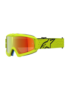 Alpinestars Vision Jugend-Schutzbrille Vesta, Motocross-Brille, Gelb Fluo und Schwarz mit roter Spiegellinse, CE-zertifiziert.