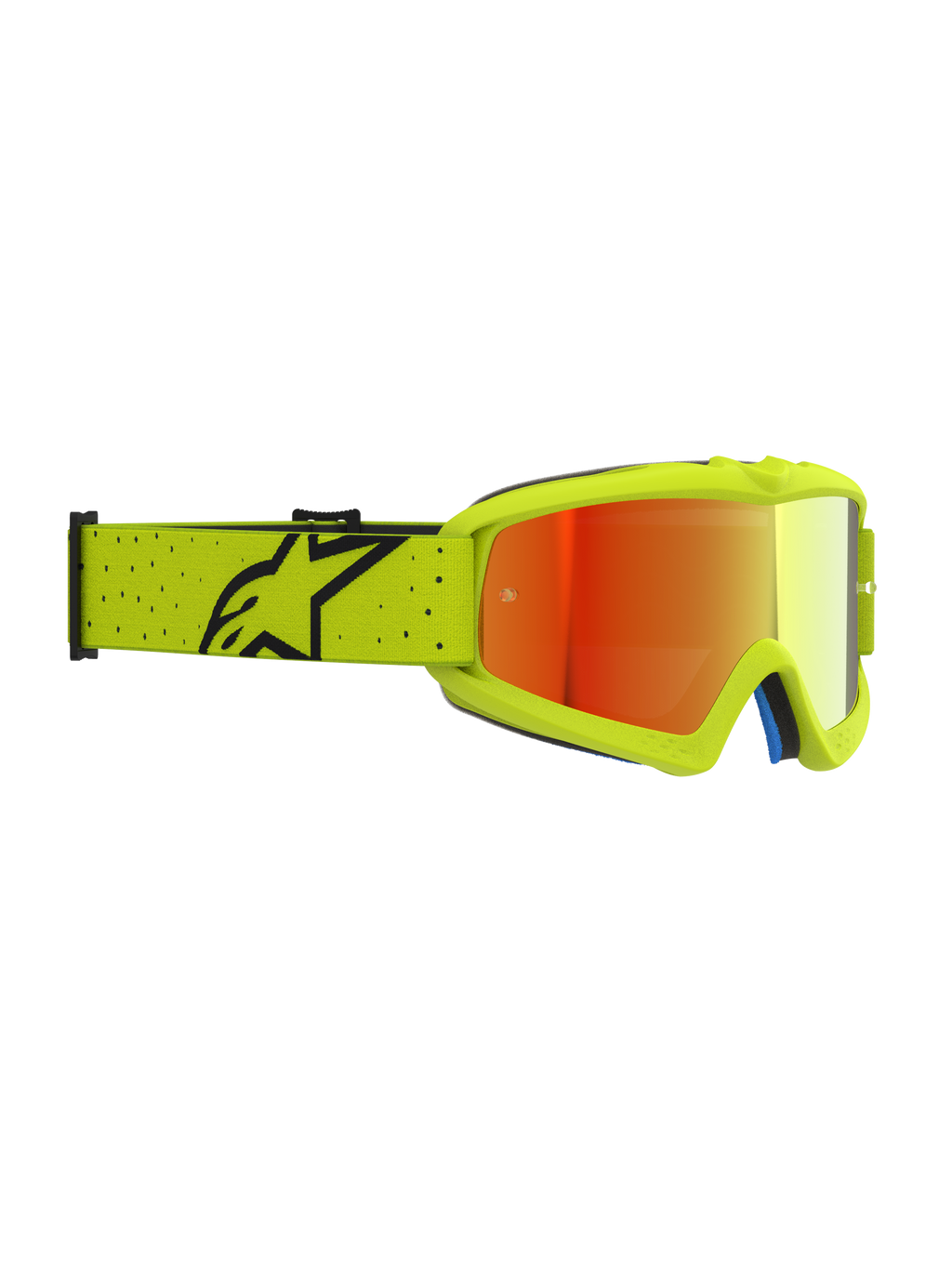 Alpinestars Vision Jugend-Schutzbrille Vesta, Motocross-Schutzbrille, Gelb Fluo und Rot verspiegelt, Anti-Beschlag-Linse und verstellbares Band.