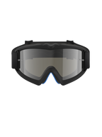 Alpinestars Vision Youth Corp Goggles, Motocross-Brille, Schwarz Silber verspiegelt, Vorderansicht mit verspiegelter Polycarbonat-Linse und schwarzem A-FLEX Urethan-Rahmen, professioneller Offroad-Augenschutz für junge Fahrer