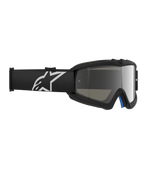 Alpinestars Vision Youth Corp Goggles, Motocross-Brille, Schwarz Silber verspiegelt, mit verspiegelter Polycarbonat-Linse und schwarzem Band mit weißem Alpinestars-Logo, entwickelt für junge Fahrer