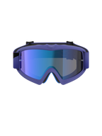 Alpinestars Vision Youth Corp Goggles, Motocross Goggles, Purple and Fluo Pink frame with Mirror Blue lens, youth-specific off-road eye protection, frontal view showing A-FLEX frame and multi-stage face foam construction