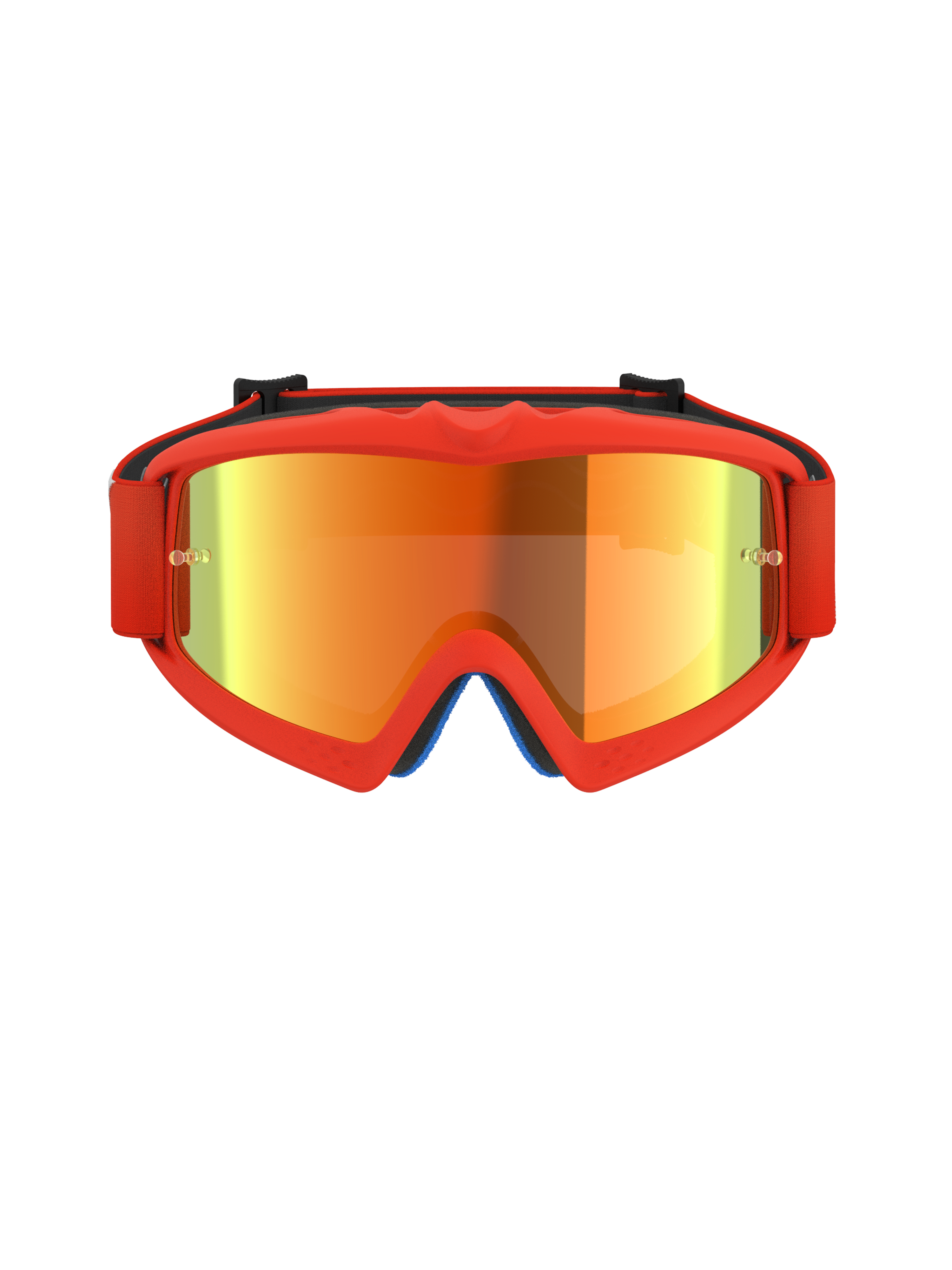 Alpinestars Vision Youth Corp Goggles, Motocross Goggles, Orange and Red Mirror, featuring a bright orange urethane frame, mirrored finish lens, and matching orange strap, designed for youth riders and off-road racing