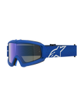 Alpinestars Vision Jugend-Schutzbrille Vesta, MX-Brille, Blau und Weiß, verspiegelte blaue Linse, für junge Fahrer.
