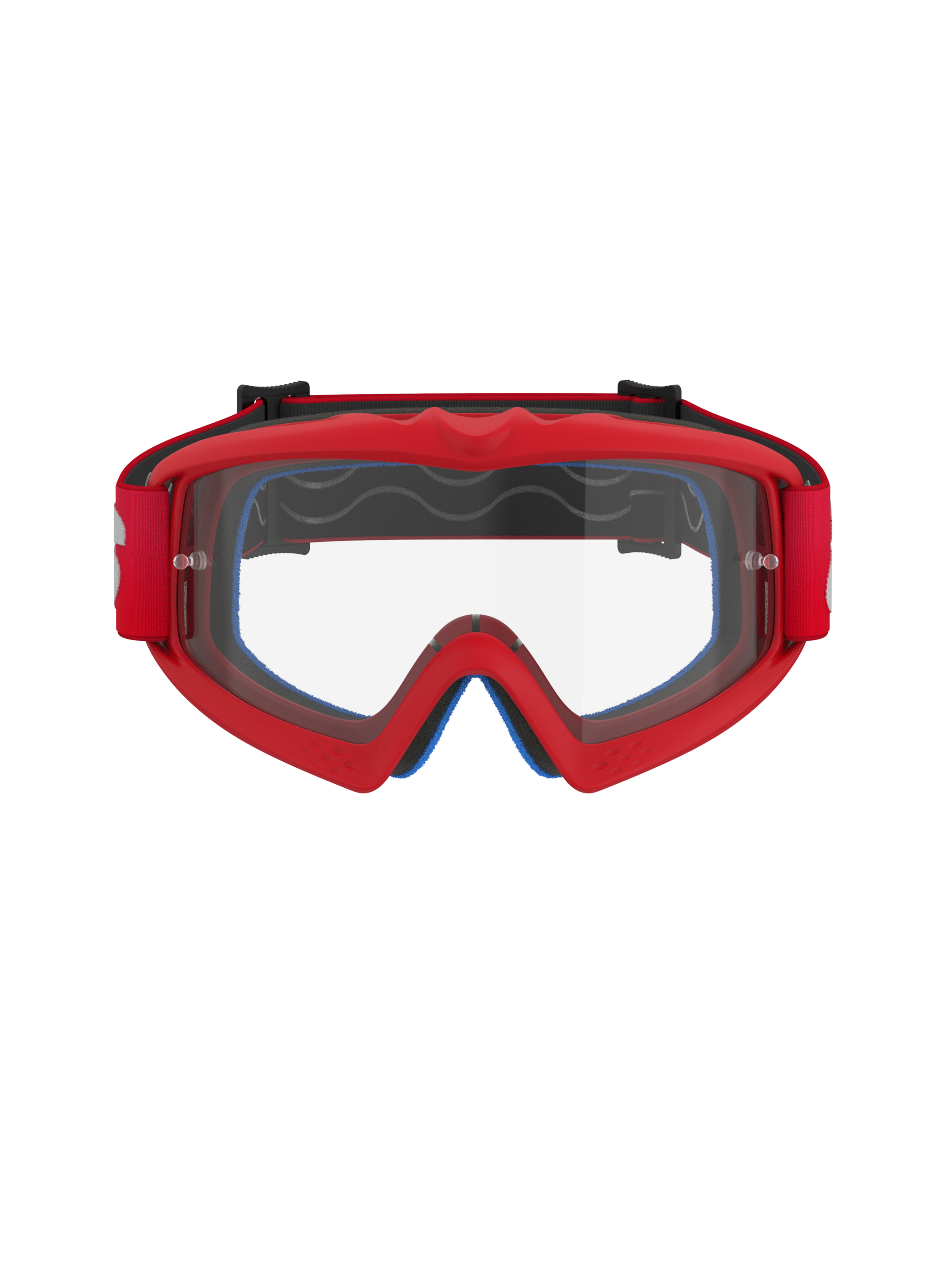 Alpinestars Vision Youth Blaze Brille, Rot und Transparent, Jugend-Motocross-Brille mit flexiblem Urethan-Rahmen, Anti-Beschlag-Polycarbonat-Linse mit Abreißstiften, Frontansicht für Offroad-Rennsport