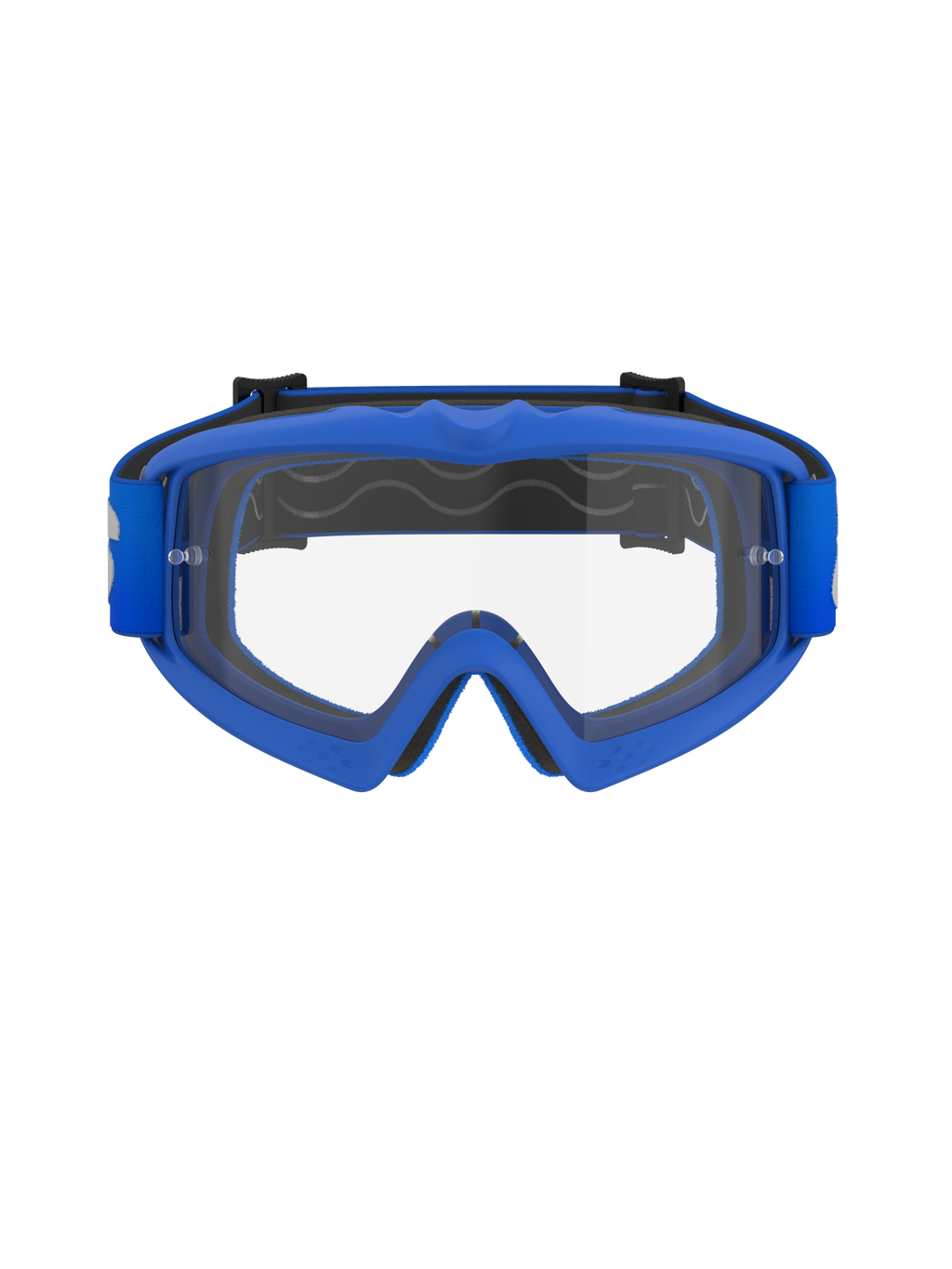 Alpinestars Vision Youth Blaze Goggles, Jugend-Motocross-Brille, blauer Rahmen mit klarer Linse, flexibler blauer A-FLEX-Rahmen, Anti-Beschlag-Polycarbonat-Linse mit Abreißstiften, passendes blaues gewebtes Brillenband, entwickelt für junge Fahrer und Offroad-Rennsport