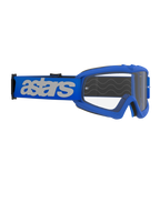 Alpinestars Vision Youth Blaze Goggles, Motocross-Brille, Blau und Klar, mit blauem Rahmen und klarer Anti-Beschlag-Linse, breites blaues Brillenband mit weißem 'astars'-Logo, speziell für junge Fahrer und kleinere Gesichtsformen entwickelt, professionelle Offroad-Ausrüstung
