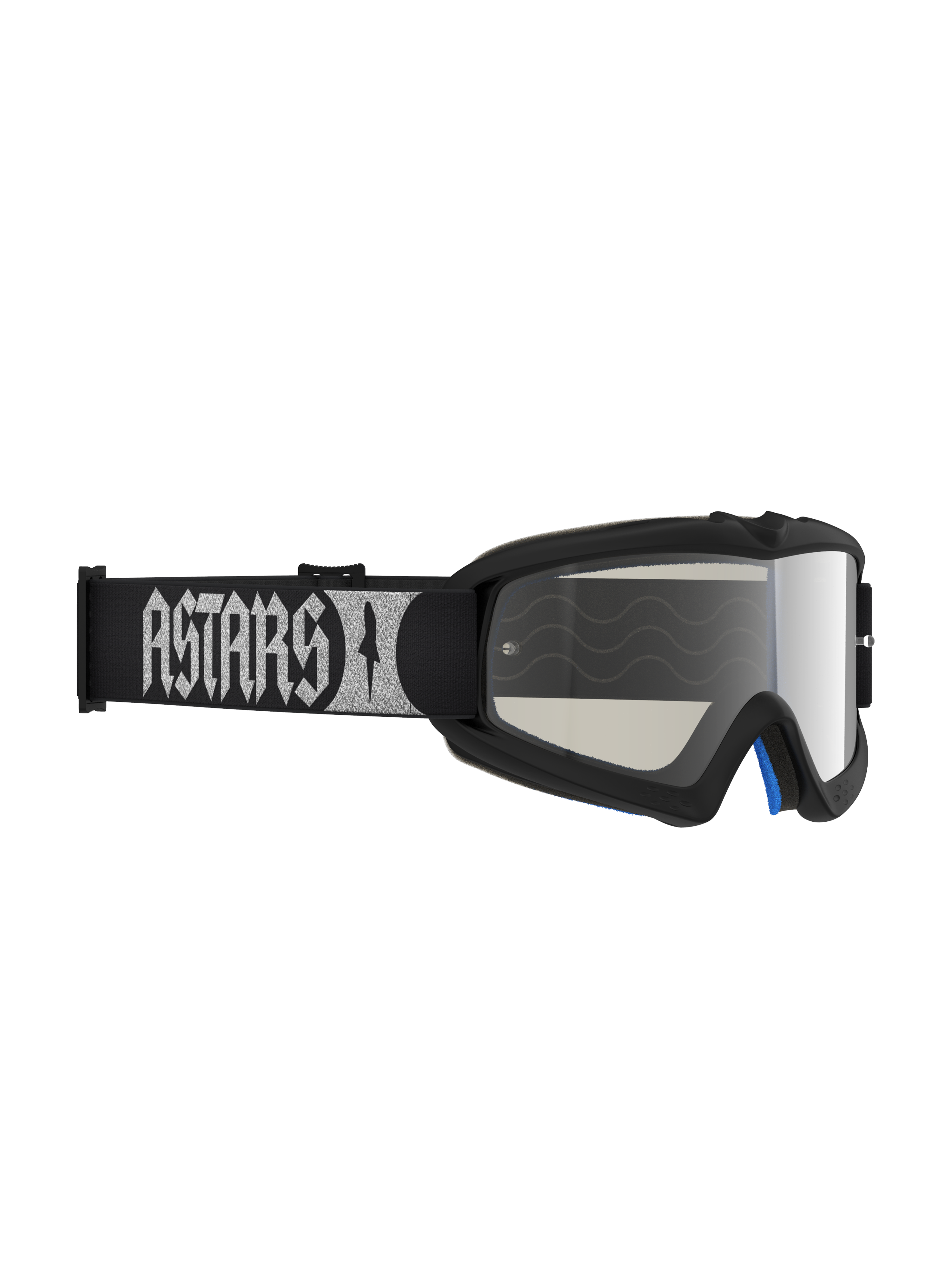 Alpinestars Vision Jugend-Schutzbrille Atrox, Motocross-Brille, Schwarz und Silber, verspiegelte Anti-Beschlag-Scheibe.