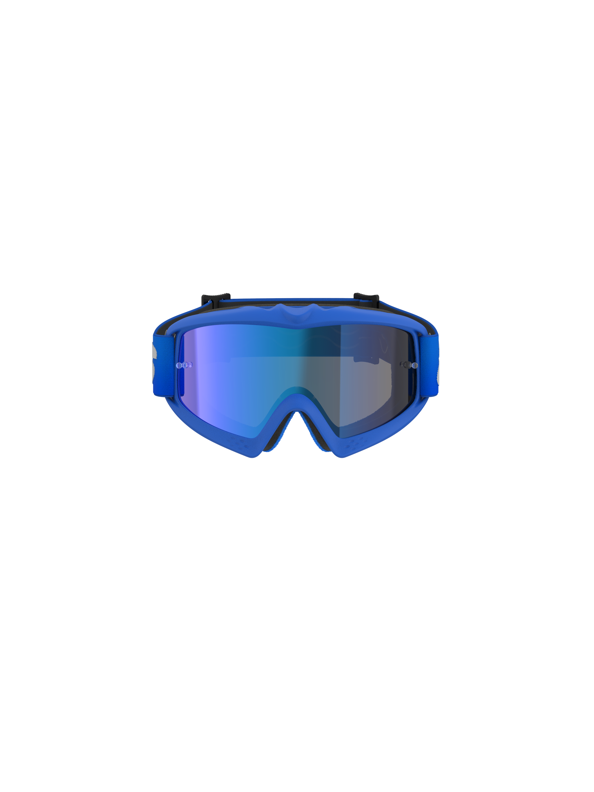 Alpinestars Vision Youth Blaze Goggles, Motocross-Brille, Blau Verspiegelt Blau, mit blau verspiegelter Linse und flexiblem blauem Rahmen, Performance-Brille für junge Offroad-Fahrer