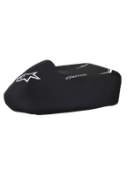 Alpinestars Kart-Abdeckung, schwarze wasserdichte Go-Kart-Abdeckung mit weißen Logos, strukturierter Form und elastischem Unterrand für Fahrerlager und Aufbewahrung