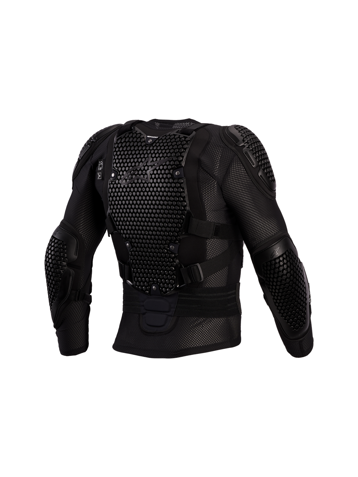 Alpinestars Bionic Action V3 Schutzjacke, schwarzer Motocross-Körperschutz, A-Morph Rückenprotektor, atmungsaktives Mesh.