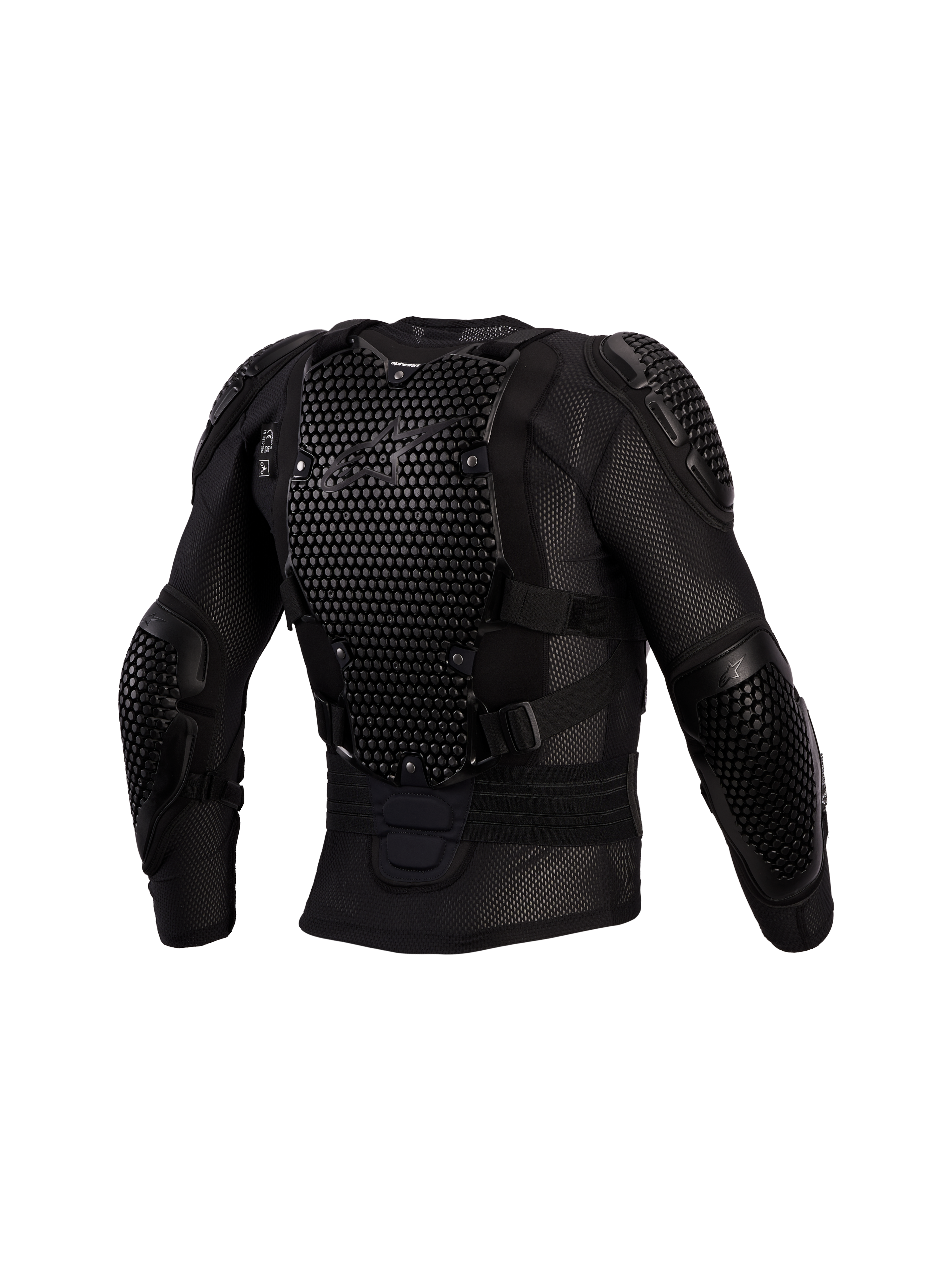 Alpinestars Bionic Action V3 Schutzjacke, schwarzer Motocross-Körperschutz, A-Morph Rückenprotektor, atmungsaktives Mesh.