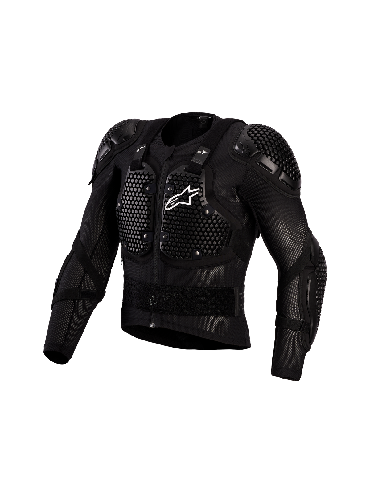 Alpinestars Bionic Action V3 Protection Jacket, black and white motocross body armor with CE Level 1 A-Morph protectors.